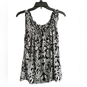 Carol Rose Black and White Patterned Blouse